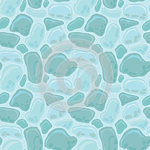 Cartoon game texture, ice surface seamless pattern. Game asset walls and environment background