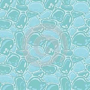 Cartoon game texture, ice surface seamless pattern. Game asset walls and environment background