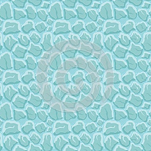 Cartoon game texture, ice surface seamless pattern. Game asset walls and environment background