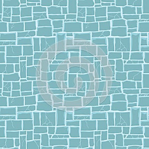 Cartoon game texture, ice surface seamless pattern. Game asset walls and environment background