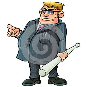 Cartoon gangster with a bseball bat.