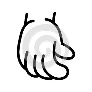 Cartoon gesture line icons set. Character hand.