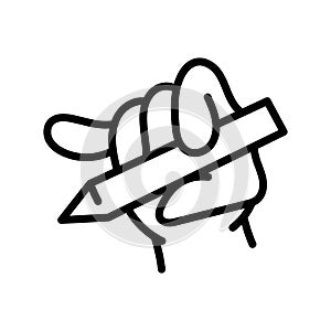 Cartoon gesture line icons set. Character hand.