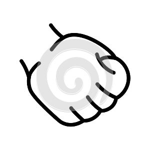 Cartoon gesture line icons set. Character hand.