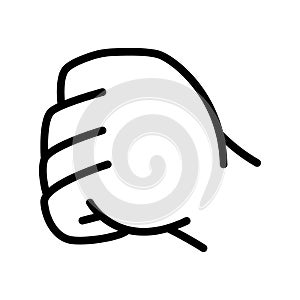 Cartoon gesture line icons set. Character hand.