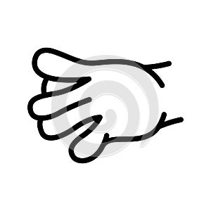 Cartoon gesture line icons set. Character hand.