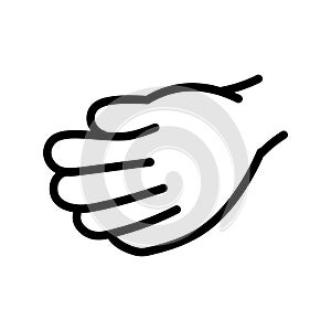 Cartoon gesture line icons set. Character hand.