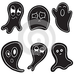 Cartoon Ghost Halloween Illustration Spectres Haunted Spiritys photo