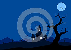 Cartoon Ghost House, vector