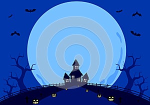 Cartoon Ghost House, vector