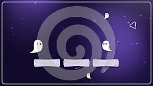 Cartoon ghost theme screen background, with panel twitch