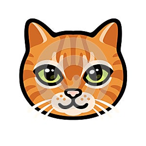 Cartoon ginger tabby cat face