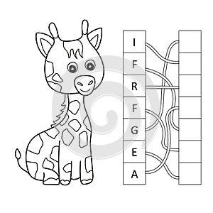 Cartoon giraffe crossword. Put the letters in the correct order