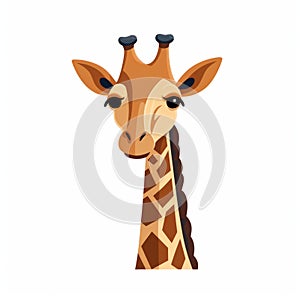 Cartoon Giraffe Vector Cubist Faceting And Realistic Watercolors
