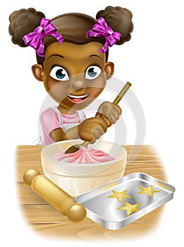 Cartoon Girl Baking