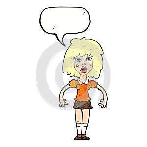 cartoon girl fight with speech bubble