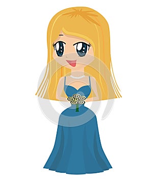 Cartoon Girl in Gown