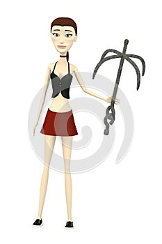 Cartoon girl with hook