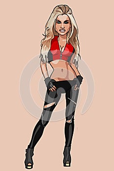 Cartoon glamor girl