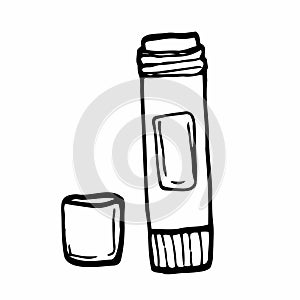 Cartoon glue stick isolated on white. Vector illustration