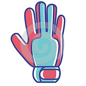 Cartoon Goalie Gloves Icon Illustration Isolated