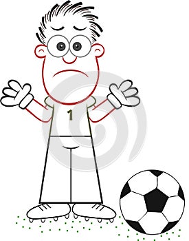 Cartoon Goalkeeper Sad