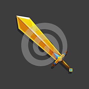 Cartoon gold game sword.