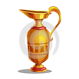 Cartoon golden award, ancient jug.