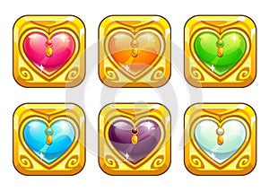 Cartoon golden love amulets