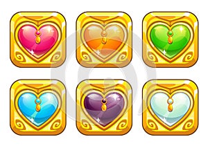 Cartoon golden love amulets photo