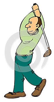 Cartoon golfer