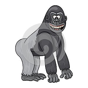 Cartoon gorilla male with grin