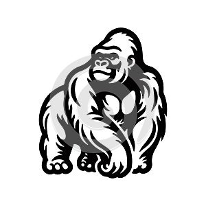 Cartoon gorilla vector illustration.