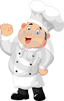 Cartoon a gourmet chef giving an okay sign