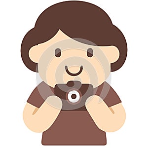 Cartoon grapher Character Holding Camera Vector Illustration for Creative Design