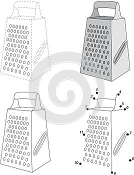 Cartoon grater. Dot to dot game for kids