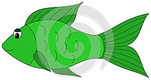 Cartoon green fish clipart