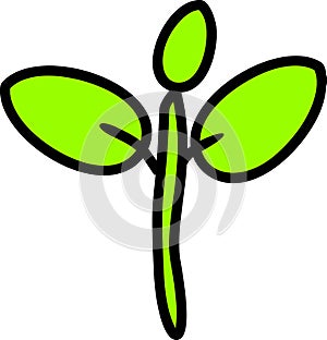 Cartoon green plant sprout