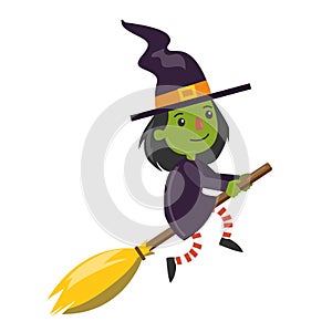 Cartoon green witch.