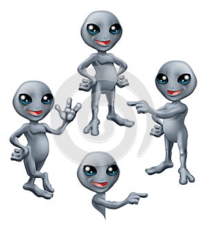 Cartoon Grey Alien Set
