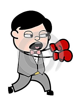 Cartoon Groom Boxing