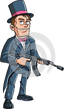 Cartoon Groom with a machine gun