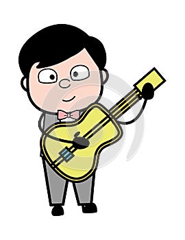 Cartoon Groom Playing Guitar