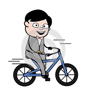 Cartoon Groom Riding bicycle