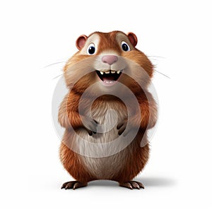 Cartoon Groundhog 3d Rendering In Pixar Style 32k Uhd photo