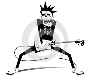 Cartoon guitar player isolated illustration