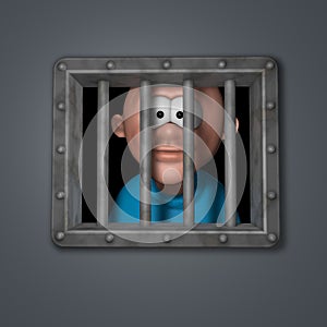 Cartoon guy in prison