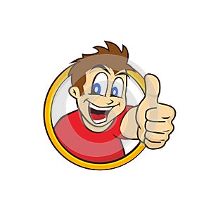 Cartoon guy thumbs up