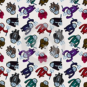 Cartoon halloween ghost seamless pattern