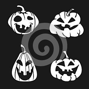 Cartoon Halloween pumpkin face icon